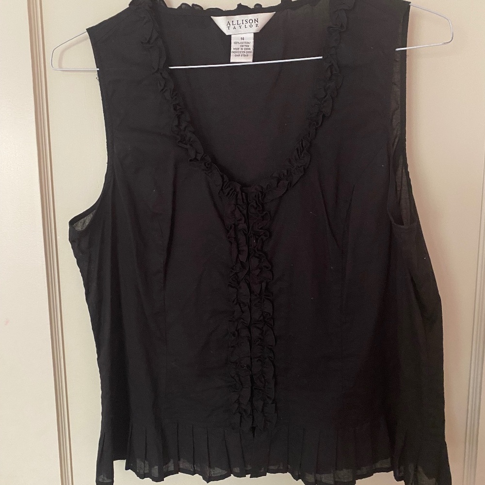Allison Taylor black top, size 14